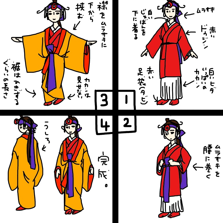 沖縄の民族衣装 琉装 髪型をもっと詳しく図解してみました イラストの参考にもどうぞ あさひなきりんブログ